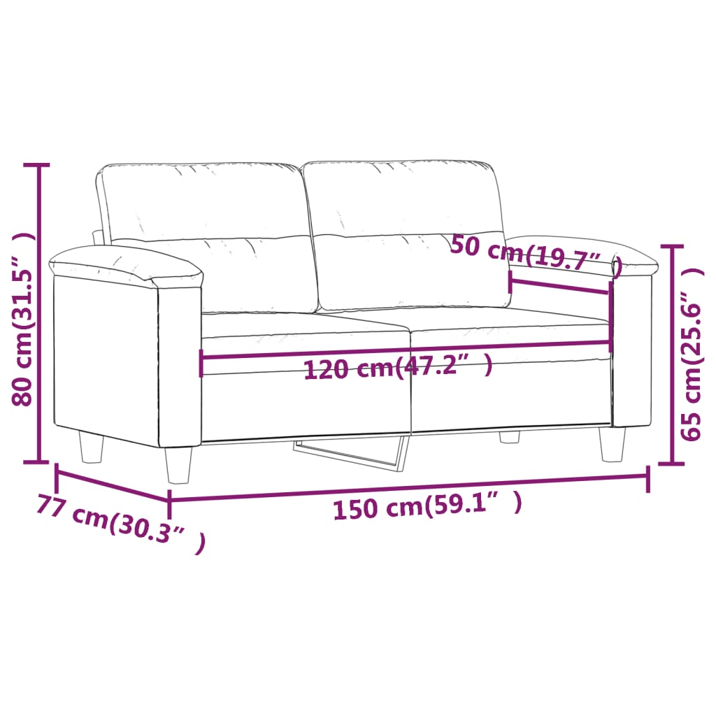 Tweezitsbank 120 cm microvezelstof taupe is nu te koop bij PeponiXL, paradijselijk wonen!