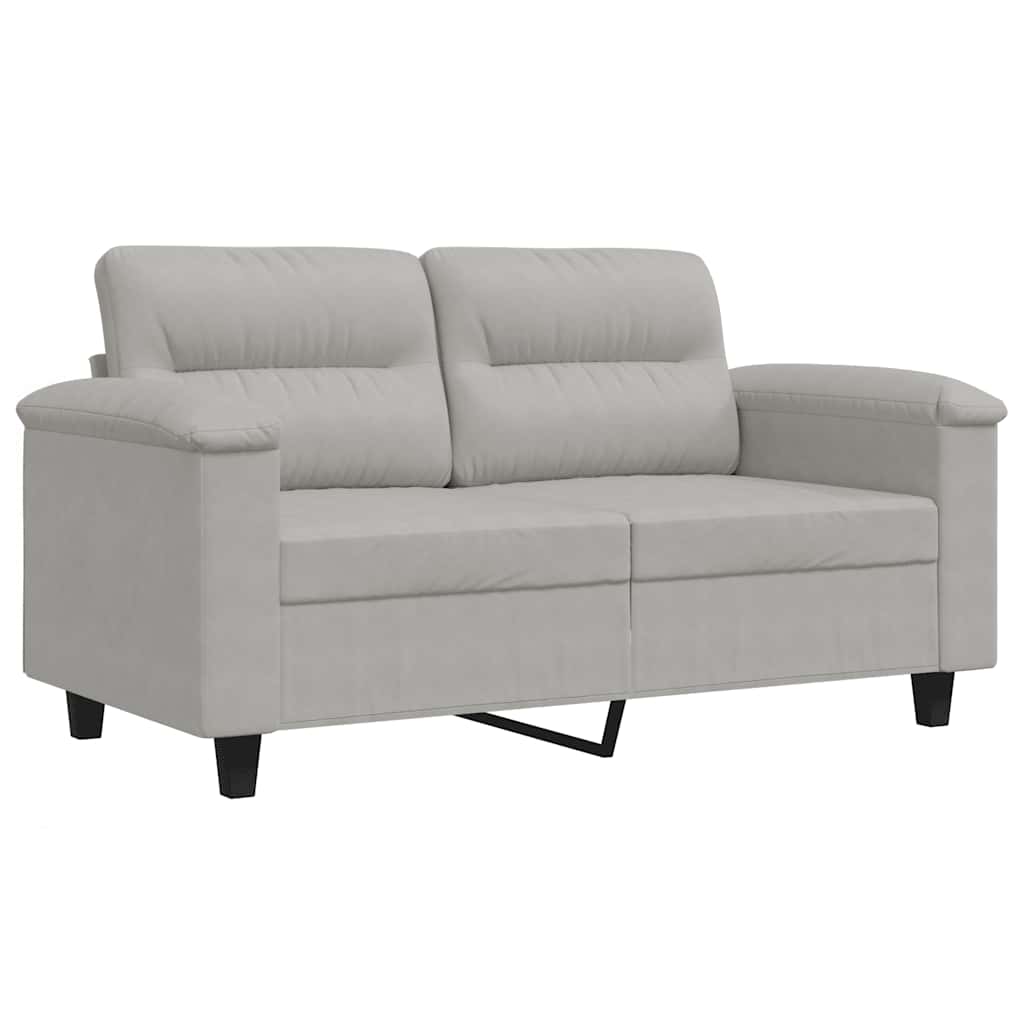 Tweezitsbank 120 cm microvezelstof lichtgrijs is nu te koop bij PeponiXL, paradijselijk wonen!