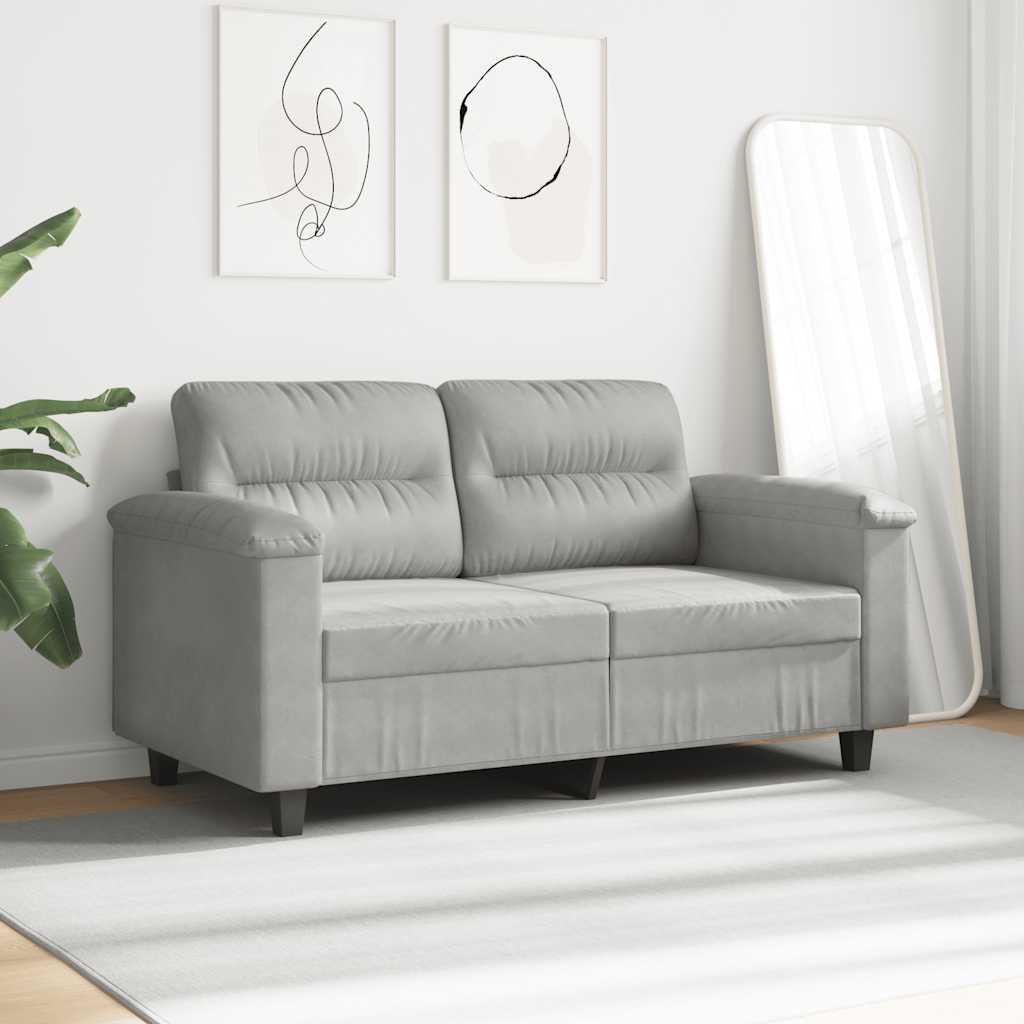Tweezitsbank 120 cm microvezelstof lichtgrijs is nu te koop bij PeponiXL, paradijselijk wonen!