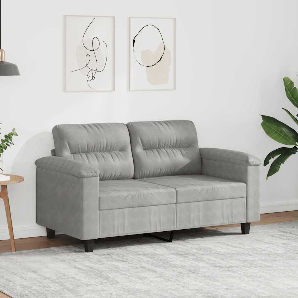 Tweezitsbank 120 cm microvezelstof lichtgrijs is nu te koop bij PeponiXL, paradijselijk wonen!
