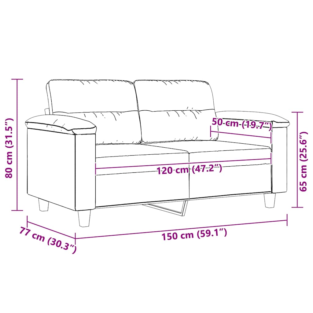 Tweezitsbank 120 cm microvezelstof donkergrijs is nu te koop bij PeponiXL, paradijselijk wonen!