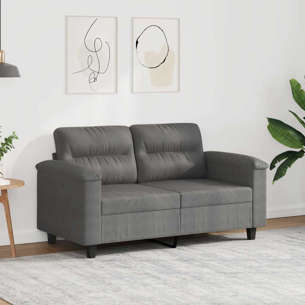 Tweezitsbank 120 cm microvezelstof donkergrijs is nu te koop bij PeponiXL, paradijselijk wonen!