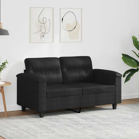 Tweezitsbank 120 cm microvezelstof zwart is nu te koop bij PeponiXL, paradijselijk wonen!