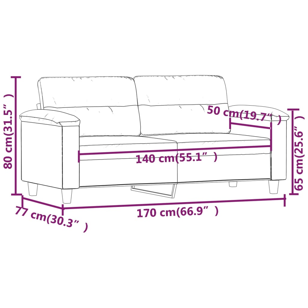 Tweezitsbank 140 cm microvezelstof taupe is nu te koop bij PeponiXL, paradijselijk wonen!