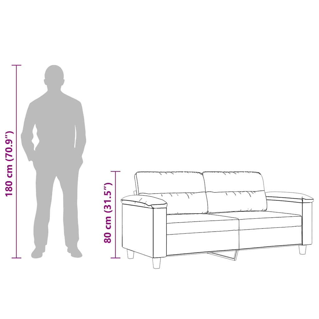 Tweezitsbank 140 cm microvezelstof taupe is nu te koop bij PeponiXL, paradijselijk wonen!