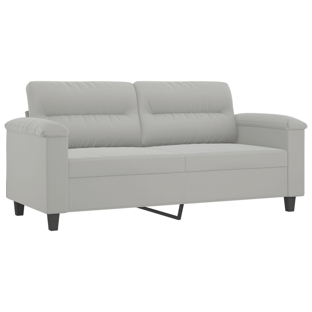 Tweezitsbank 140 cm microvezelstof lichtgrijs is nu te koop bij PeponiXL, paradijselijk wonen!