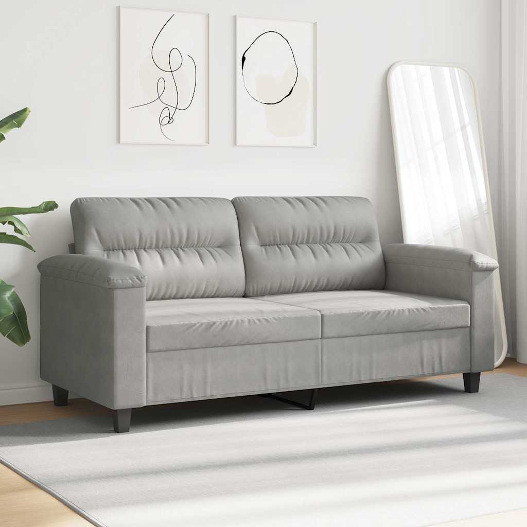 Tweezitsbank 140 cm microvezelstof lichtgrijs is nu te koop bij PeponiXL, paradijselijk wonen!