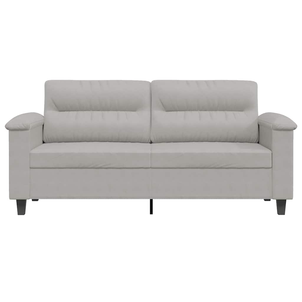 Tweezitsbank 140 cm microvezelstof lichtgrijs is nu te koop bij PeponiXL, paradijselijk wonen!