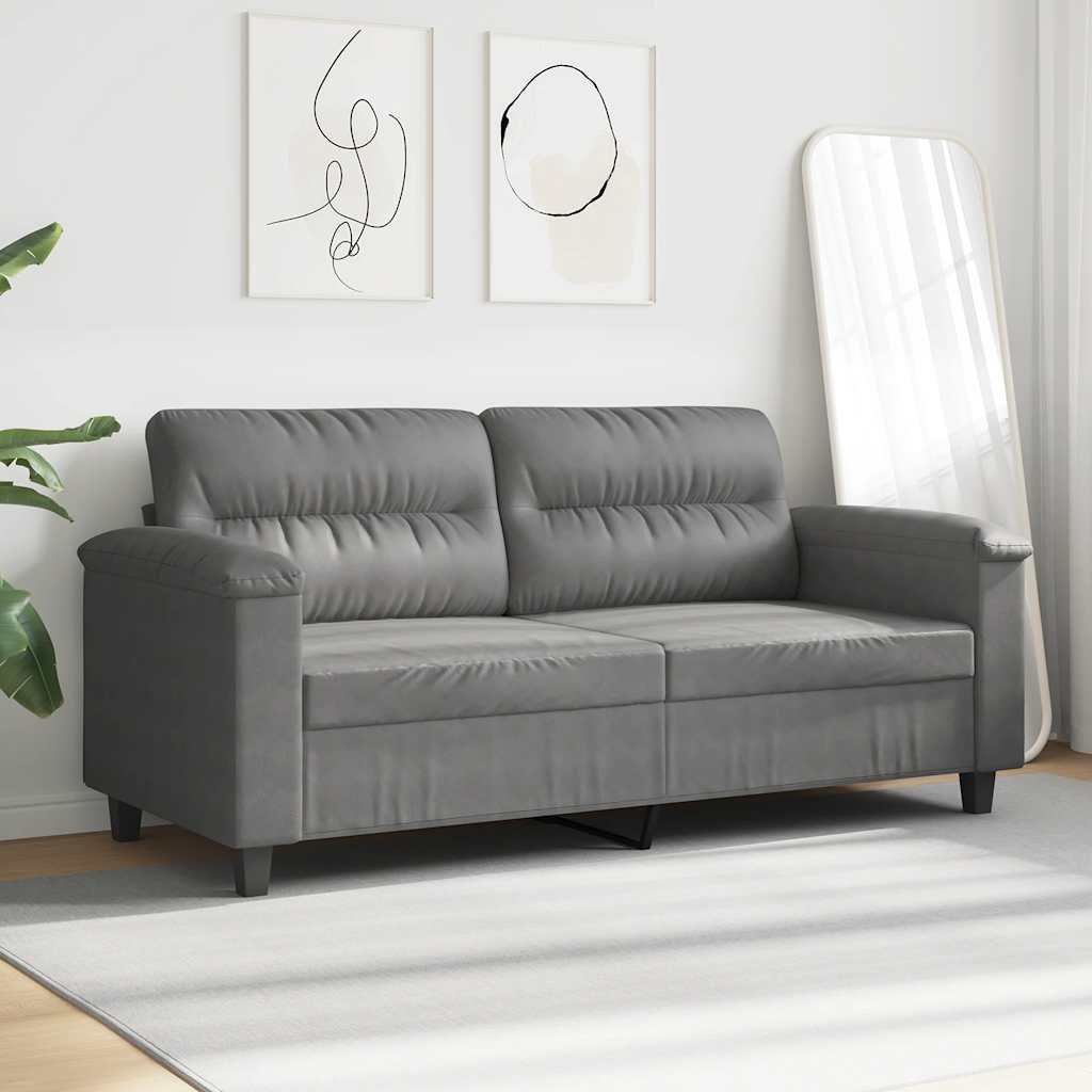 Tweezitsbank 140 cm microvezelstof donkergrijs is nu te koop bij PeponiXL, paradijselijk wonen!