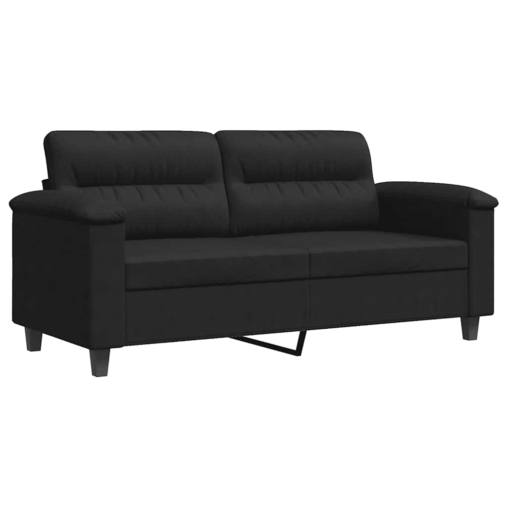 Tweezitsbank 140 cm microvezelstof zwart is nu te koop bij PeponiXL, paradijselijk wonen!