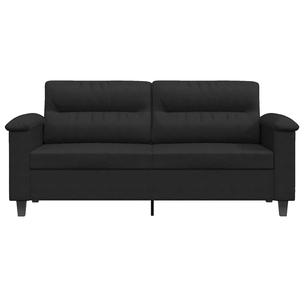 Tweezitsbank 140 cm microvezelstof zwart is nu te koop bij PeponiXL, paradijselijk wonen!
