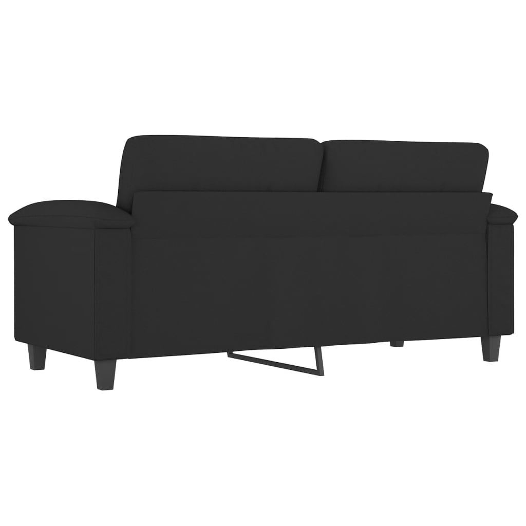 Tweezitsbank 140 cm microvezelstof zwart is nu te koop bij PeponiXL, paradijselijk wonen!