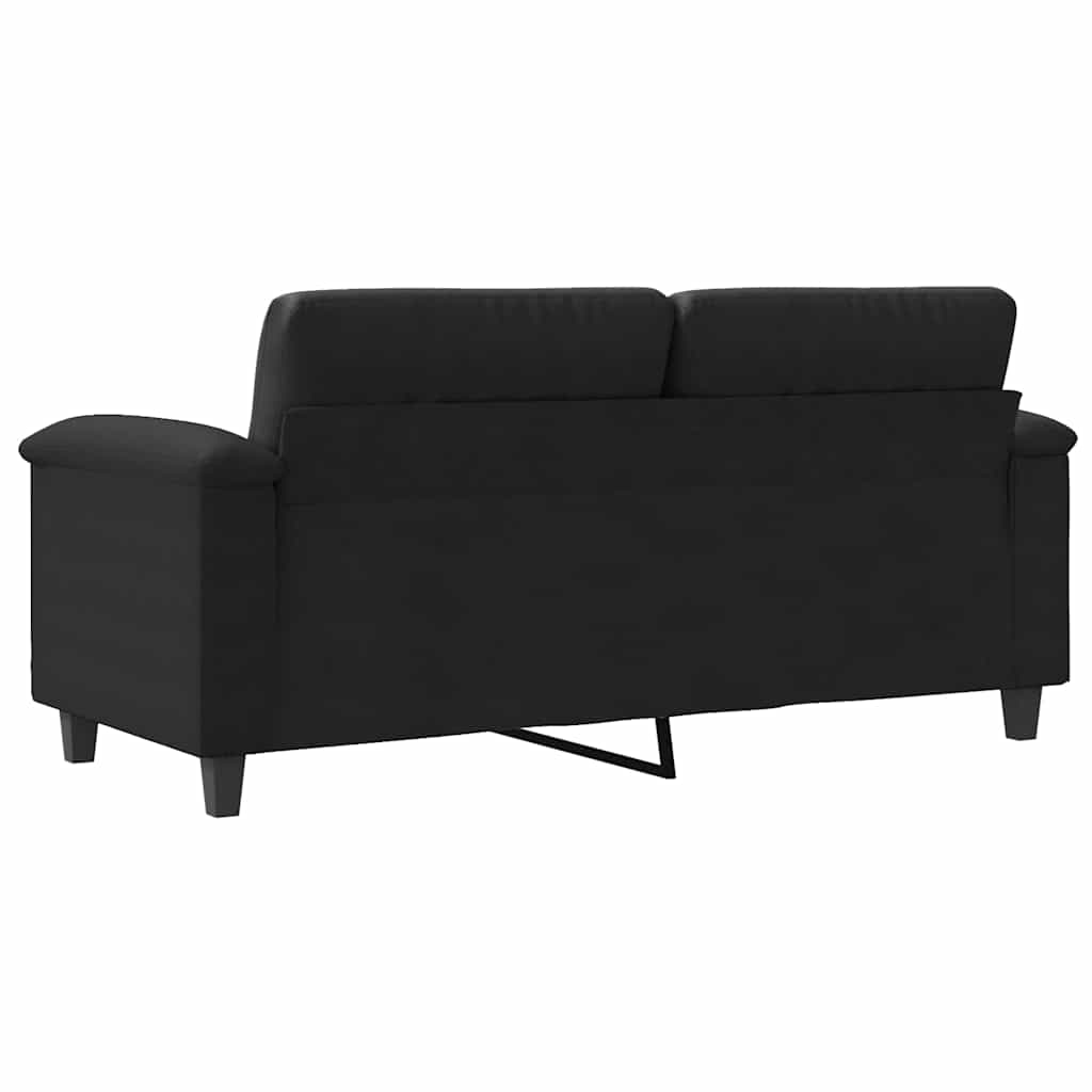 Tweezitsbank 140 cm microvezelstof zwart is nu te koop bij PeponiXL, paradijselijk wonen!