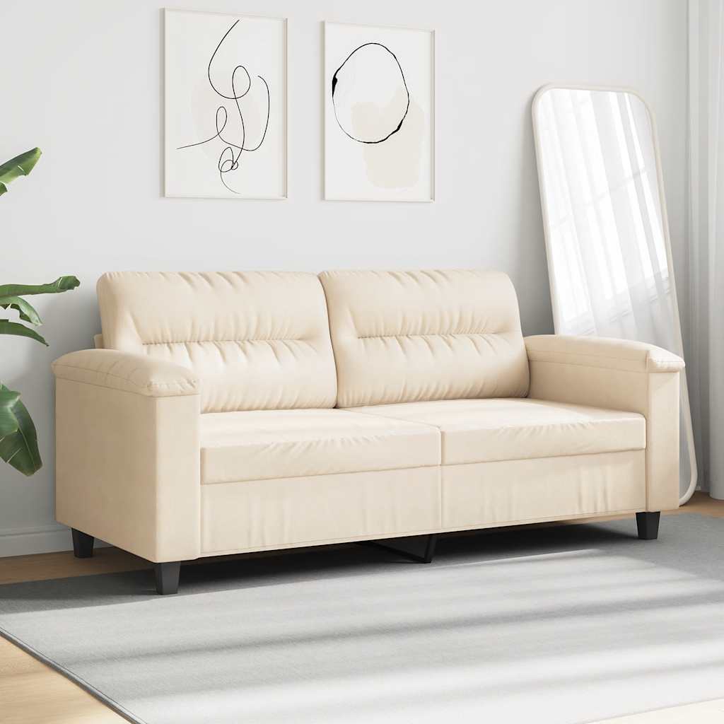Tweezitsbank 140 cm microvezelstof beige is nu te koop bij PeponiXL, paradijselijk wonen!