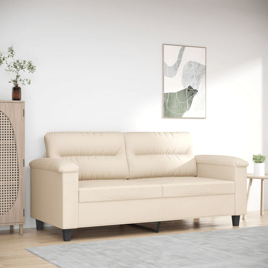 Tweezitsbank 140 cm microvezelstof beige is nu te koop bij PeponiXL, paradijselijk wonen!