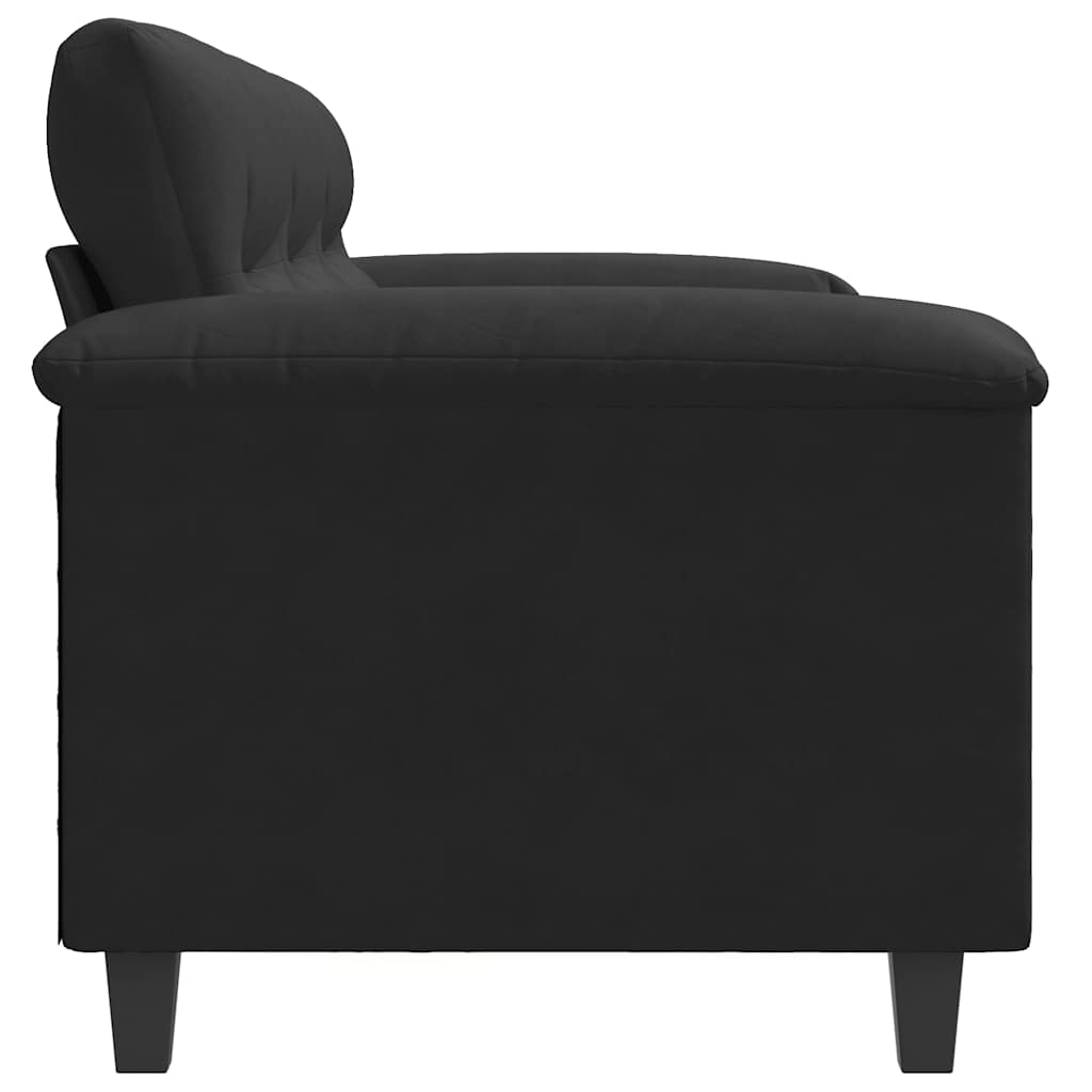 Driezitsbank 180 cm microvezelstof zwart is nu te koop bij PeponiXL, paradijselijk wonen!