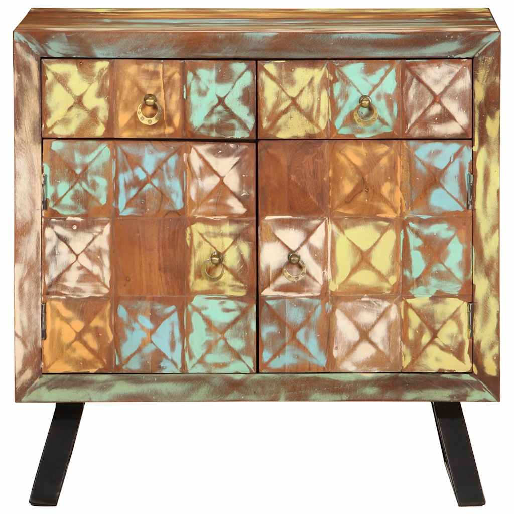 Ladekast 70x35x70 cm massief gerecycled hout meerkleurig is nu te koop bij PeponiXL, paradijselijk wonen!