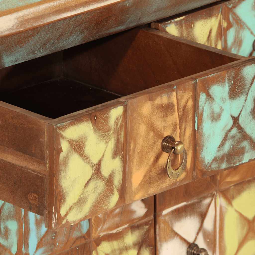 Ladekast 70x35x70 cm massief gerecycled hout meerkleurig is nu te koop bij PeponiXL, paradijselijk wonen!