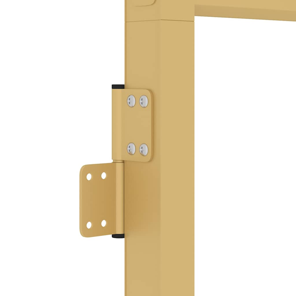 Binnendeur smal 93x201,5 cm gehard glas en aluminium goudkleur is nu te koop bij PeponiXL, paradijselijk wonen!