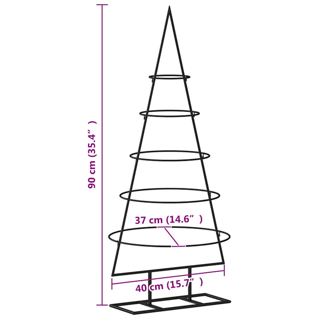 Kerstdecoratie kerstboom 90 cm metaal zwart is nu te koop bij PeponiXL, paradijselijk wonen!