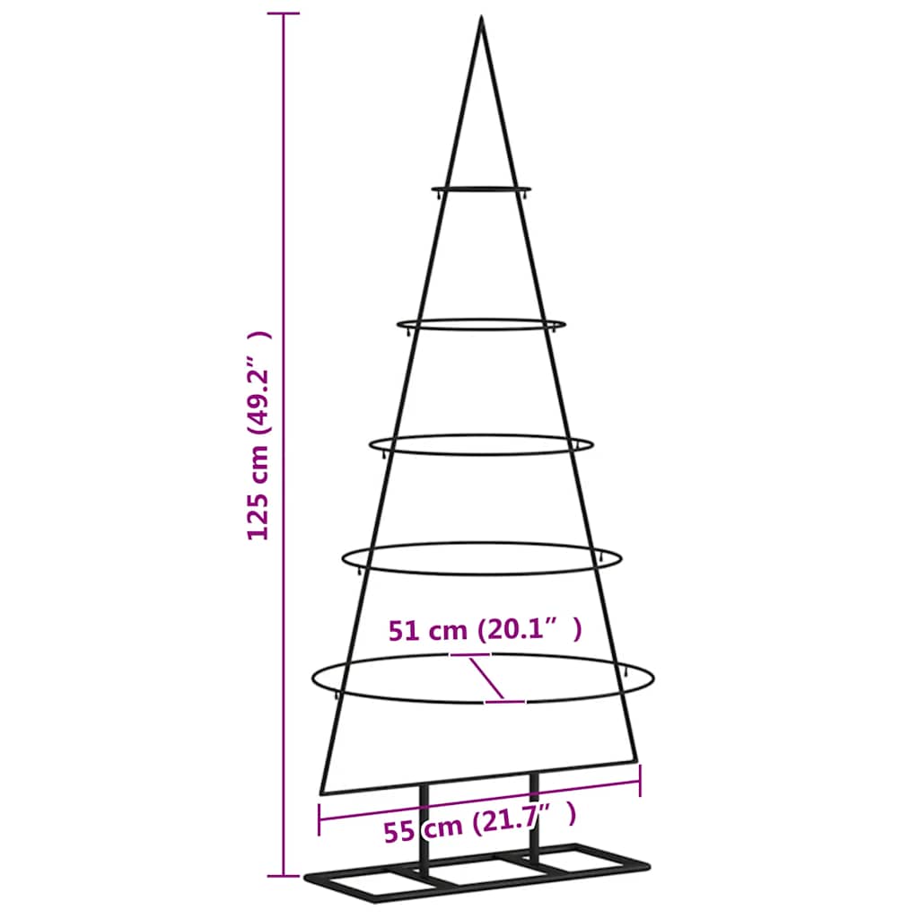 Kerstdecoratie kerstboom 125 cm metaal zwart is nu te koop bij PeponiXL, paradijselijk wonen!