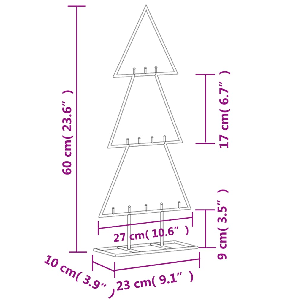 Kerstdecoratie kerstboom 60 cm metaal zwart is nu te koop bij PeponiXL, paradijselijk wonen!