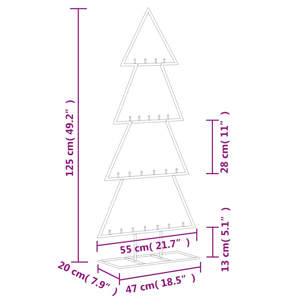 Kerstdecoratie kerstboom 125 cm metaal zwart is nu te koop bij PeponiXL, paradijselijk wonen!
