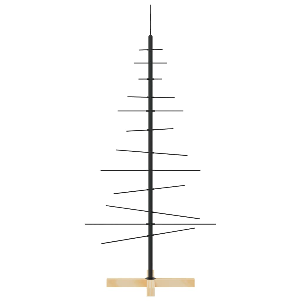 Kerstdecoratie kerstboom met houten basis 120 cm metaal zwart is nu te koop bij PeponiXL, paradijselijk wonen!