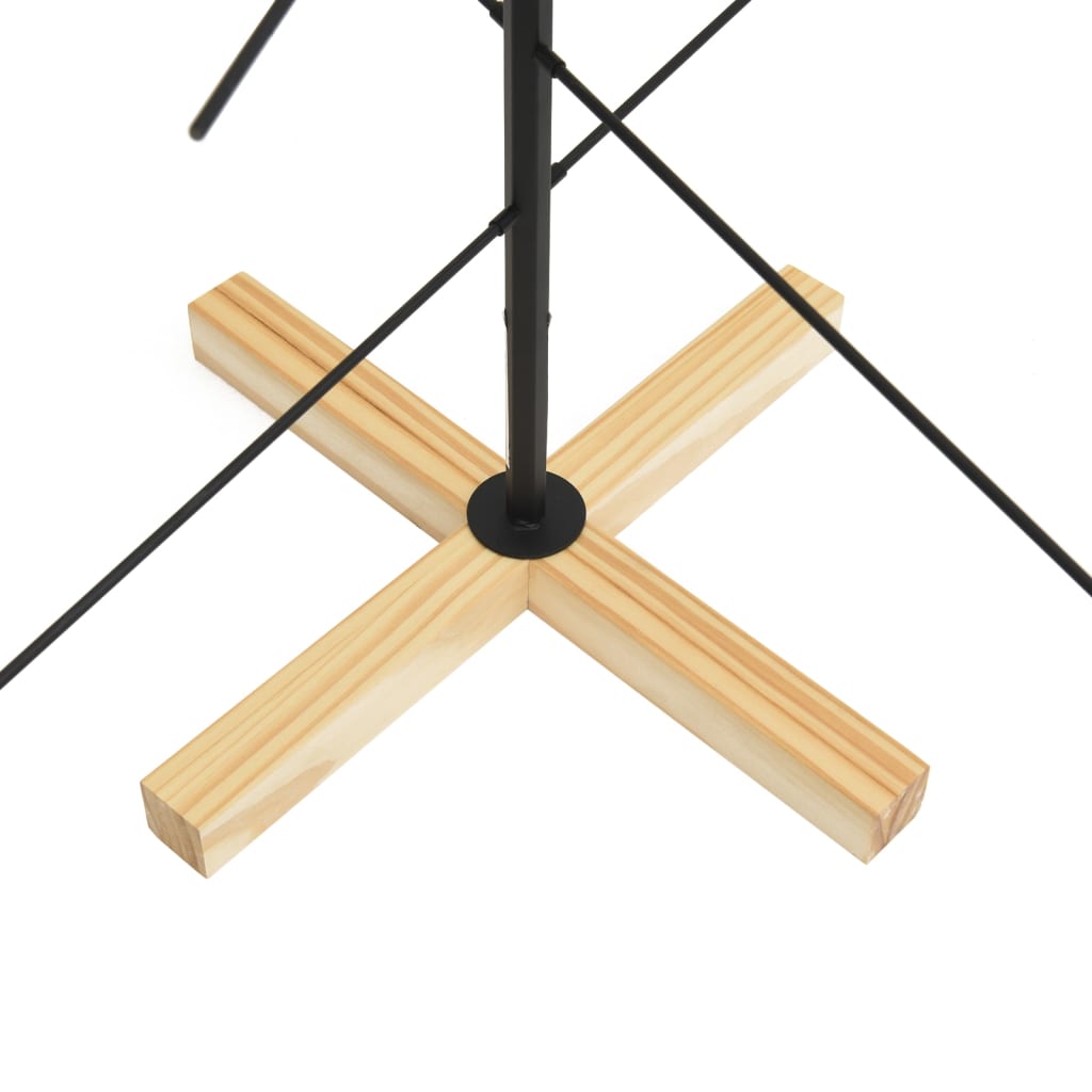 Kerstdecoratie kerstboom met houten basis 120 cm metaal zwart is nu te koop bij PeponiXL, paradijselijk wonen!