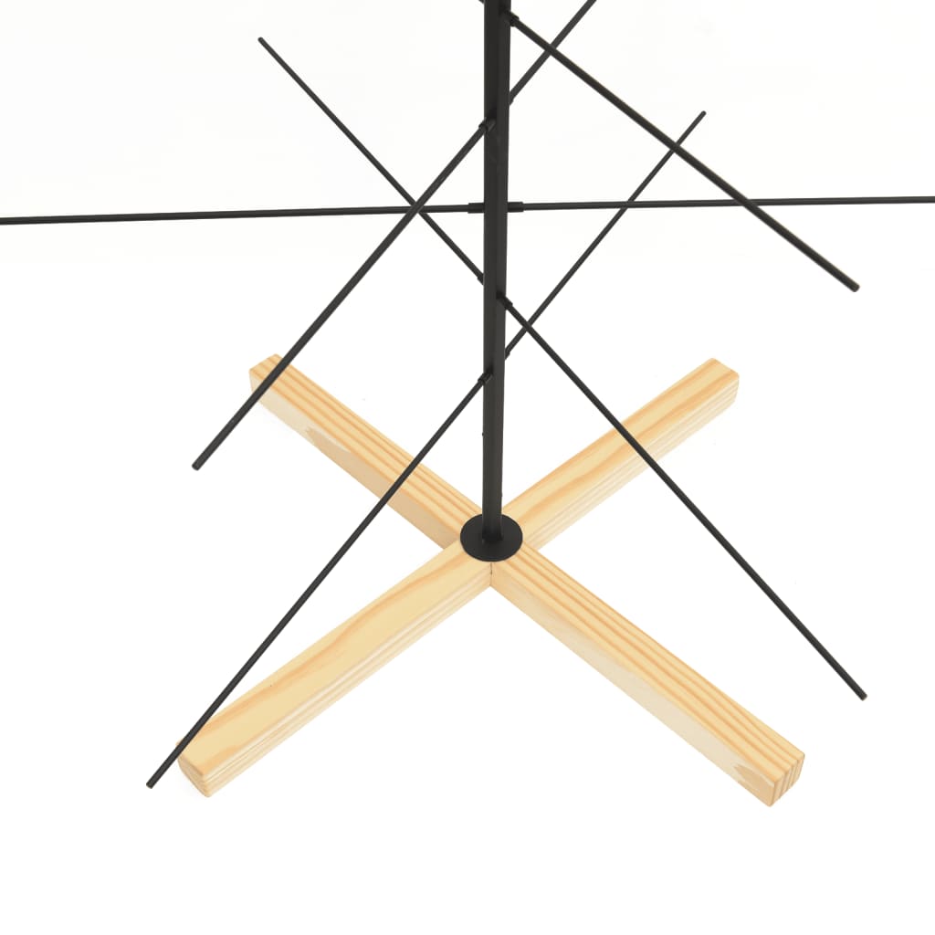 Kerstdecoratie kerstboom met houten basis 150 cm metaal zwart is nu te koop bij PeponiXL, paradijselijk wonen!