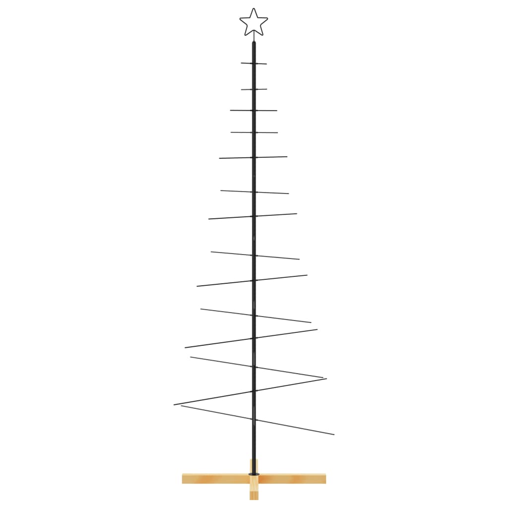 Kerstdecoratie kerstboom met houten basis 180 cm metaal zwart is nu te koop bij PeponiXL, paradijselijk wonen!
