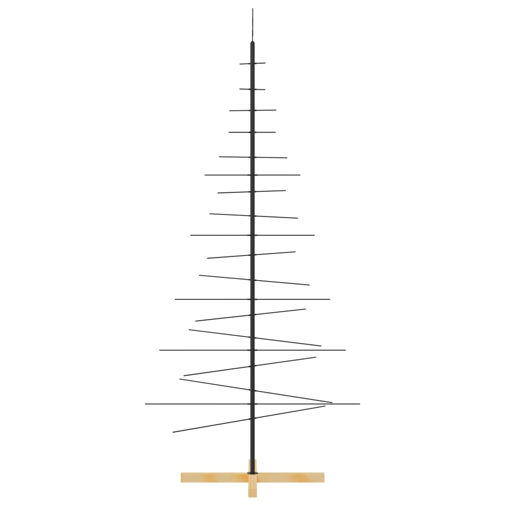 Kerstdecoratie kerstboom met houten basis 180 cm metaal zwart is nu te koop bij PeponiXL, paradijselijk wonen!