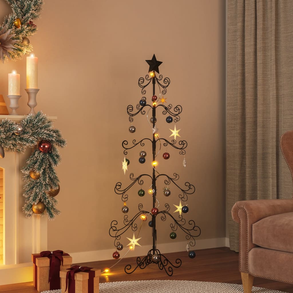 Kerstdecoratie kerstboom 150 cm metaal zwart is nu te koop bij PeponiXL, paradijselijk wonen!