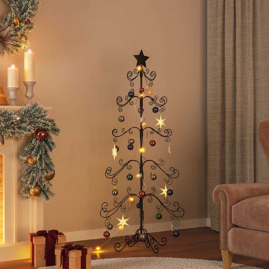 Kerstdecoratie kerstboom 150 cm metaal zwart is nu te koop bij PeponiXL, paradijselijk wonen!