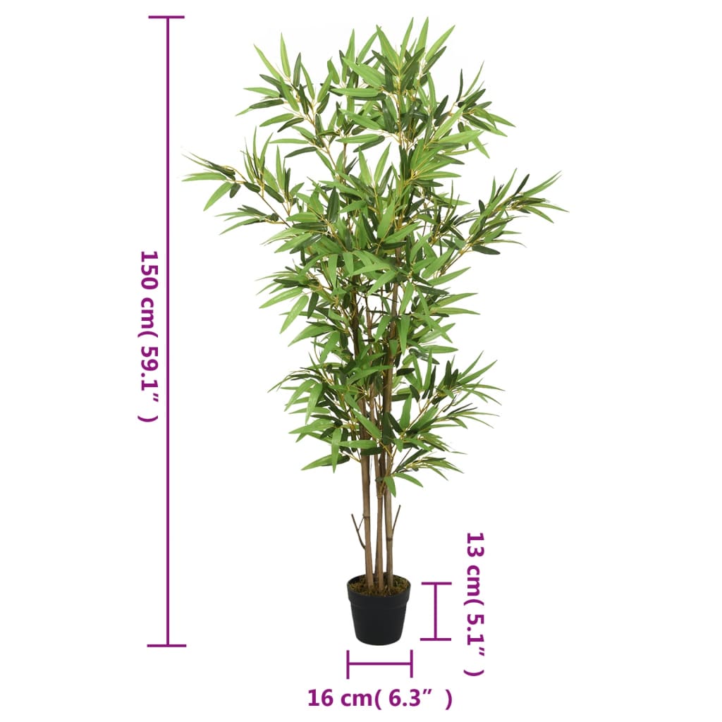 Kunstplant bamboe 828 bladeren 150 cm groen is nu te koop bij PeponiXL, paradijselijk wonen!