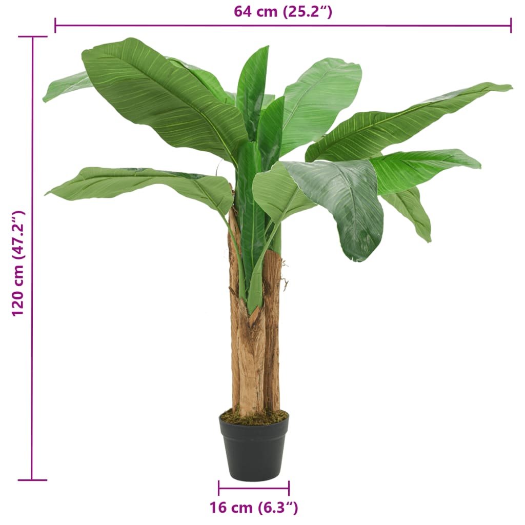 Kunstplant bananenboom 9 bladeren 120 cm groen is nu te koop bij PeponiXL, paradijselijk wonen!