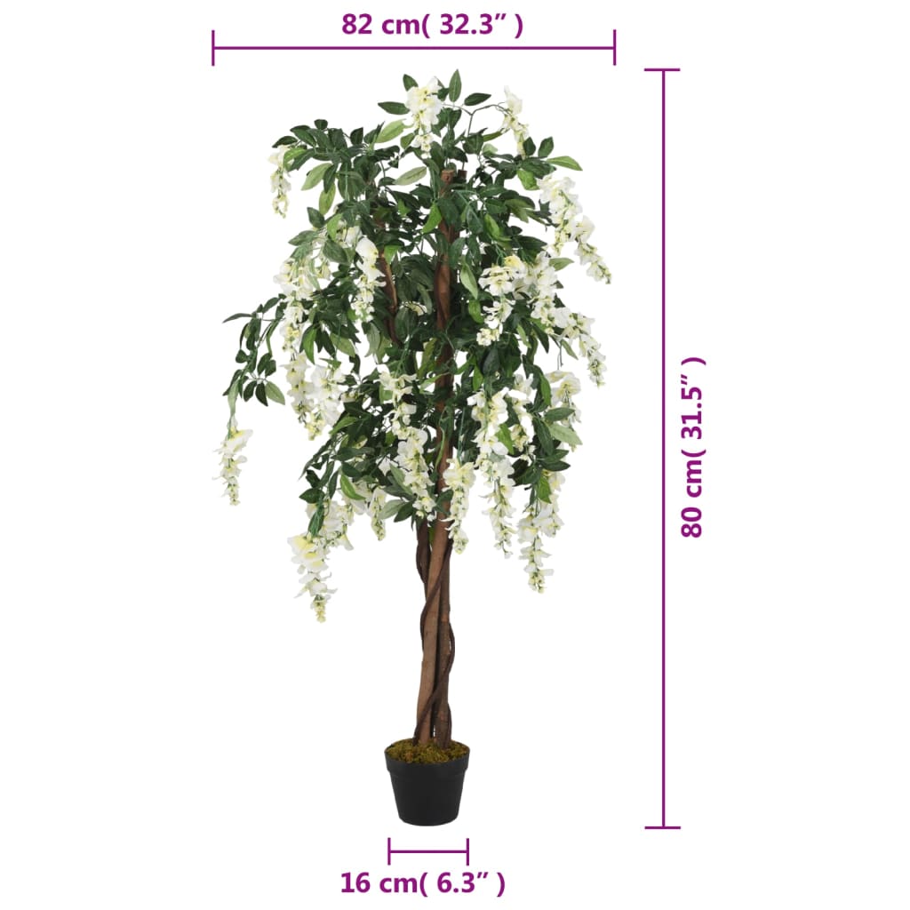 Kunstboom wisteria 560 bladeren 80 cm groen en wit is nu te koop bij PeponiXL, paradijselijk wonen!