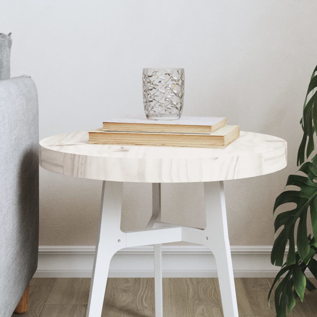 Tafelblad rond Ø40x3 cm massief grenenhout wit is nu te koop bij PeponiXL, paradijselijk wonen!