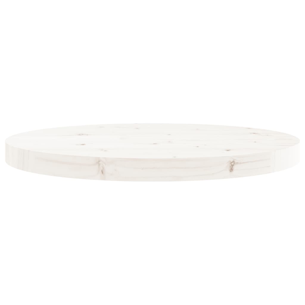 Tafelblad rond Ø50x3 cm massief grenenhout wit is nu te koop bij PeponiXL, paradijselijk wonen!