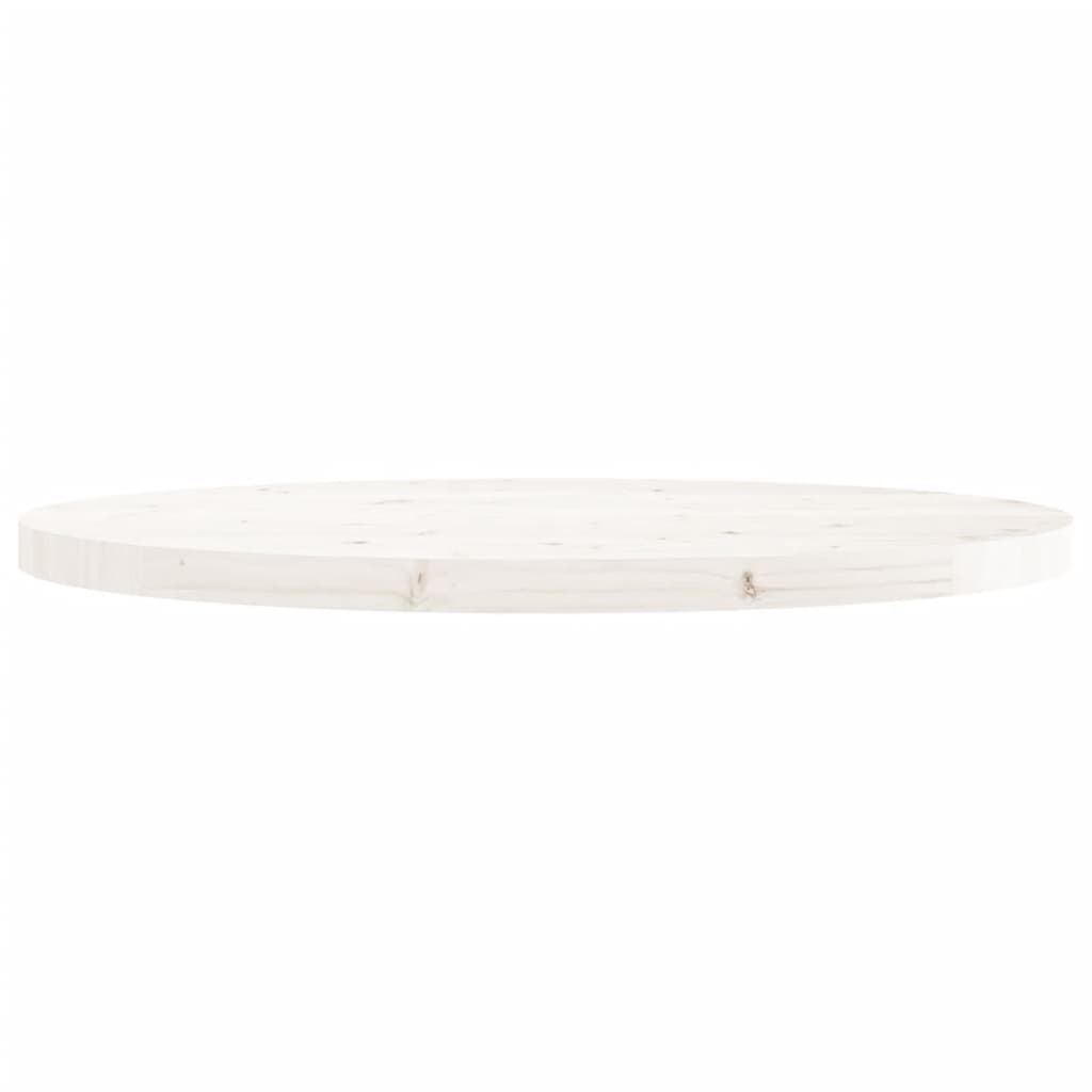 Tafelblad rond Ø90x3 cm massief grenenhout wit is nu te koop bij PeponiXL, paradijselijk wonen!
