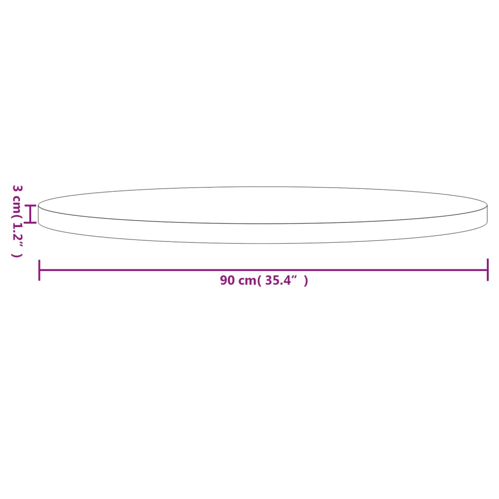 Tafelblad rond Ø90x3 cm massief grenenhout wit is nu te koop bij PeponiXL, paradijselijk wonen!
