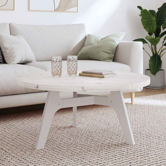 Tafelblad rond Ø90x3 cm massief grenenhout wit is nu te koop bij PeponiXL, paradijselijk wonen!