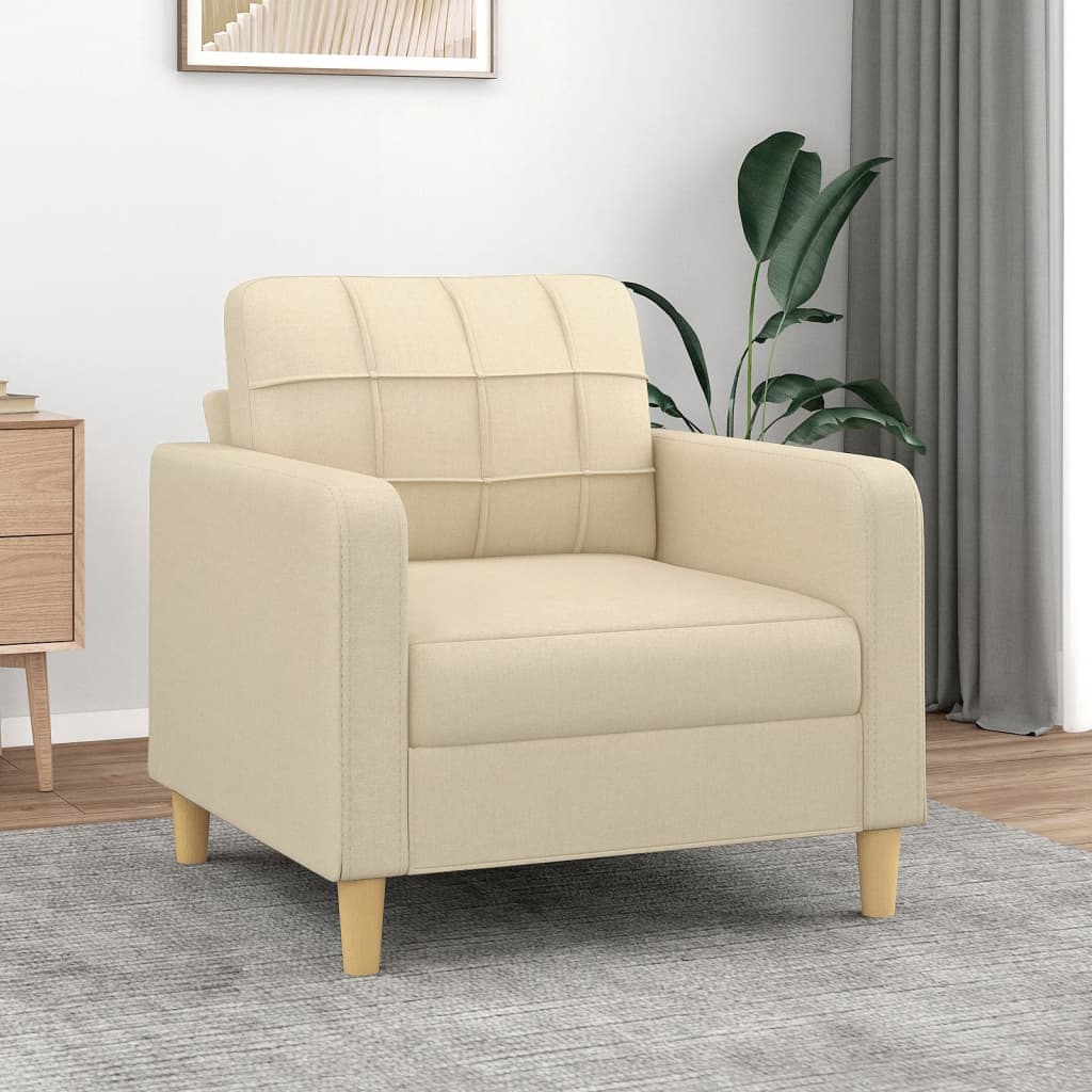 Fauteuil 60 cm stof crèmekleurig is nu te koop bij PeponiXL, paradijselijk wonen!