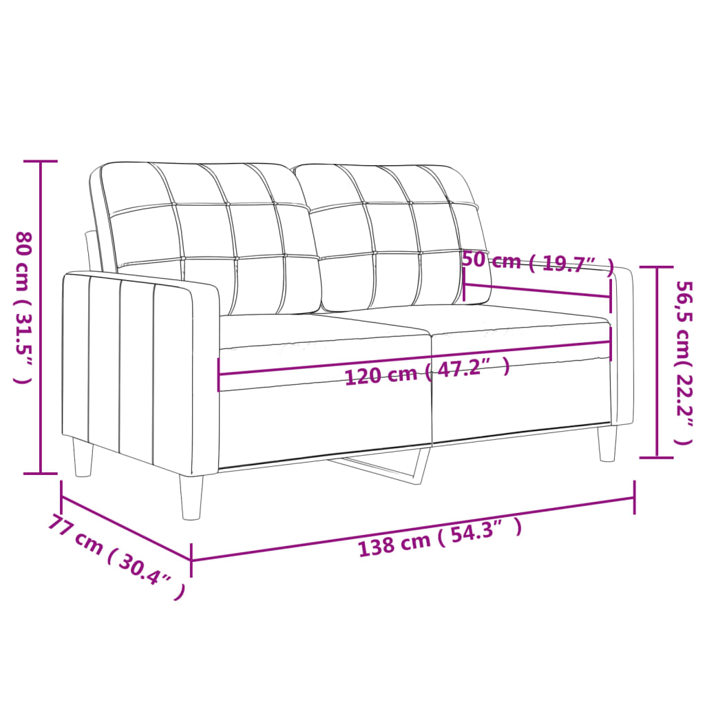 Tweezitsbank 120 cm stof bruin is nu te koop bij PeponiXL, paradijselijk wonen!