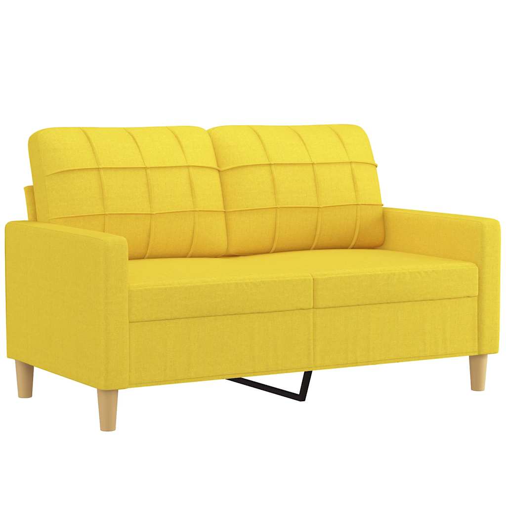 Tweezitsbank 120 cm stof lichtgeel is nu te koop bij PeponiXL, paradijselijk wonen!