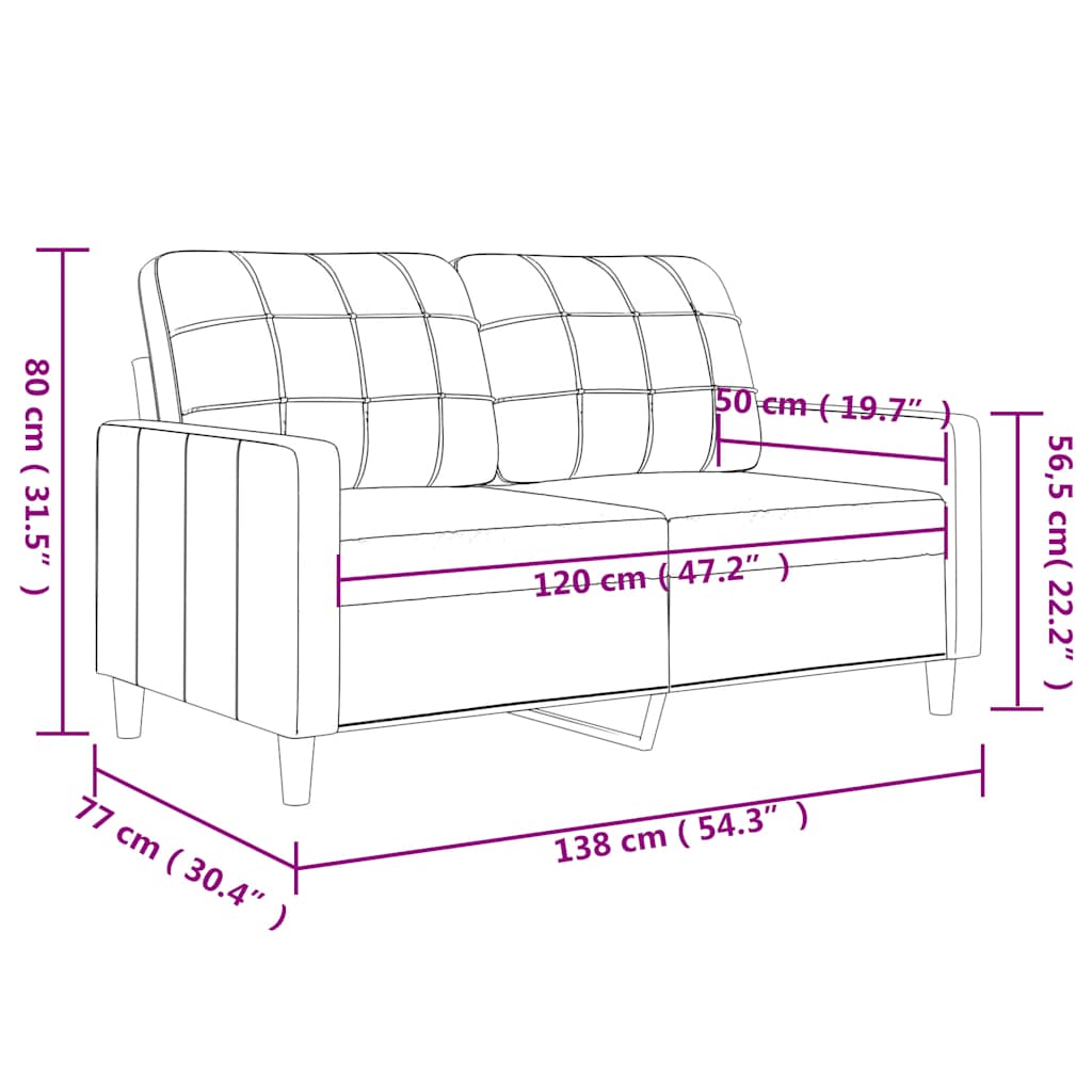Tweezitsbank 120 cm stof lichtgeel is nu te koop bij PeponiXL, paradijselijk wonen!