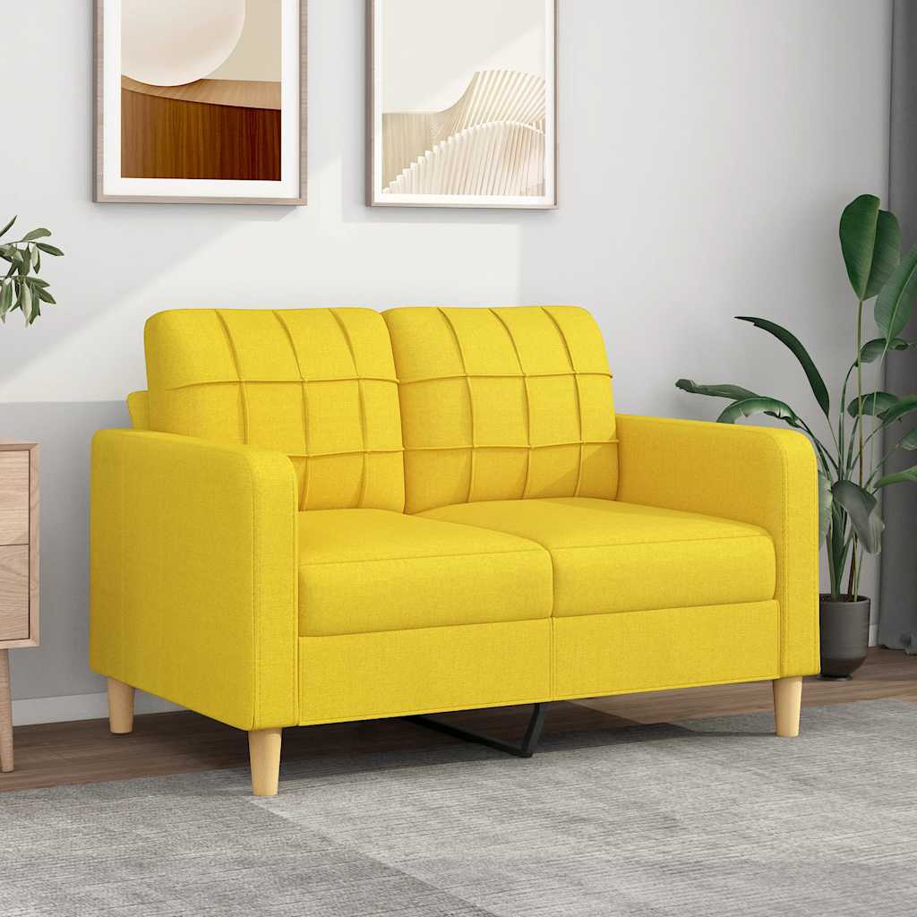 Tweezitsbank 120 cm stof lichtgeel is nu te koop bij PeponiXL, paradijselijk wonen!