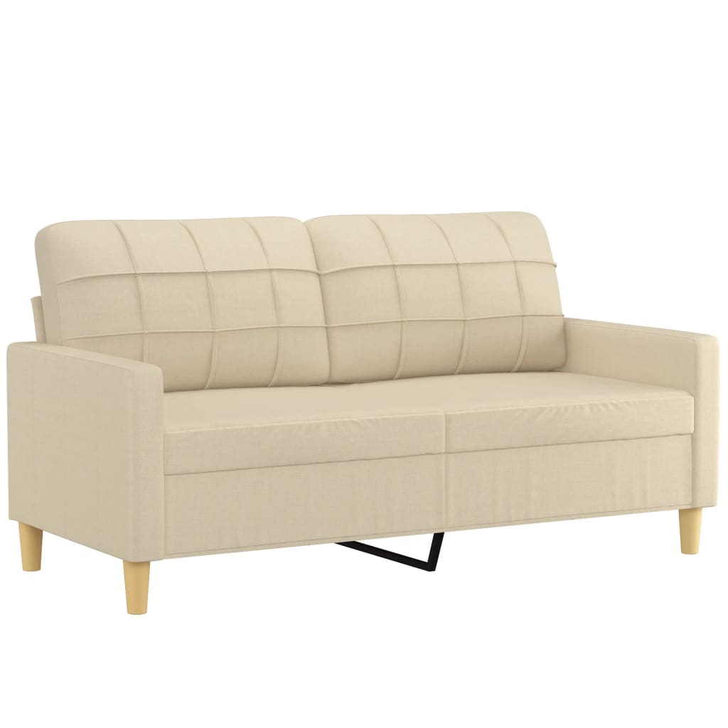 Tweezitsbank 140 cm stof crèmekleurig is nu te koop bij PeponiXL, paradijselijk wonen!