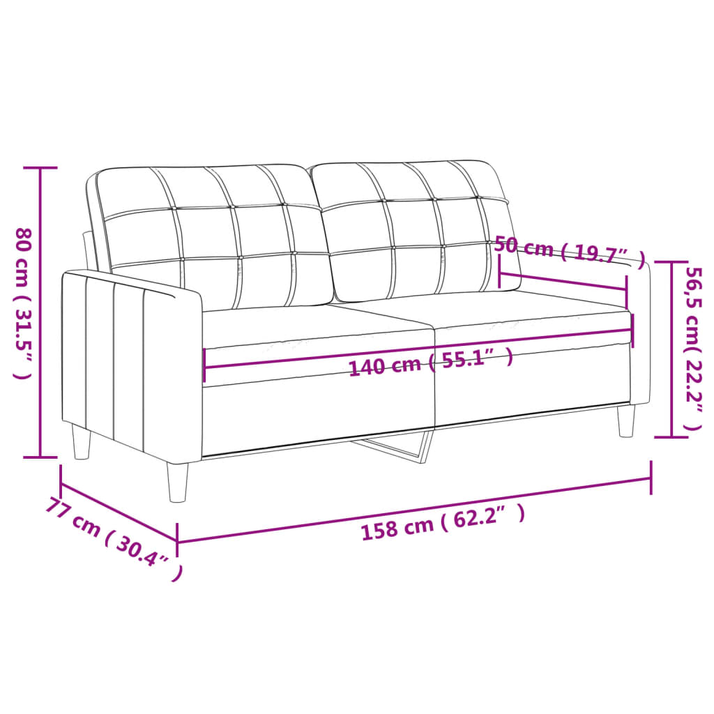 Tweezitsbank 140 cm stof bruin is nu te koop bij PeponiXL, paradijselijk wonen!