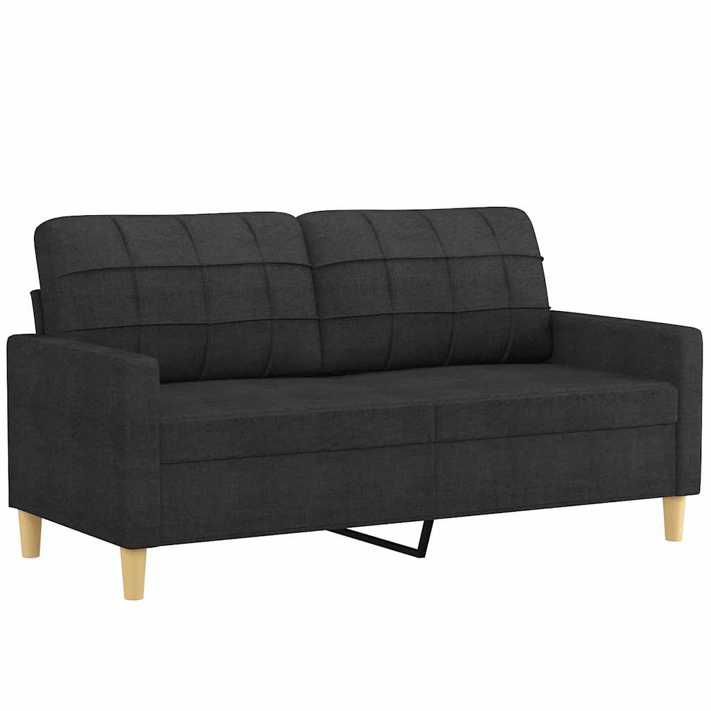 Tweezitsbank 140 cm stof zwart is nu te koop bij PeponiXL, paradijselijk wonen!